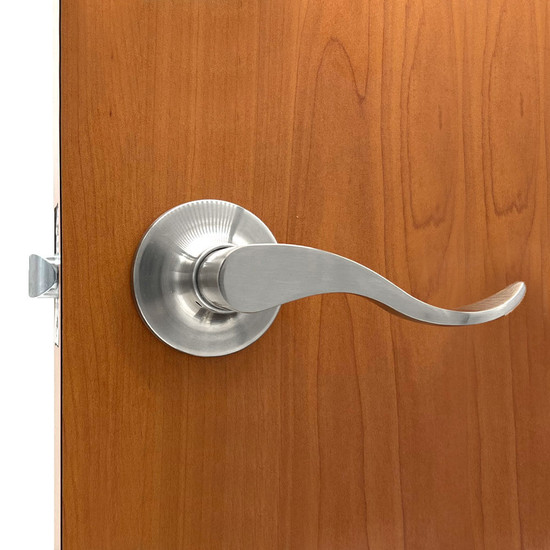 onestock® Lever Lockset | MFS Supply - Passage 3/4 View on Door